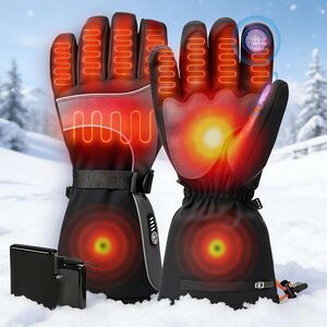 Heated Gloves 7.4V 2200mah Black Rechargeable Waterproof Ski Hiking 7 Layer